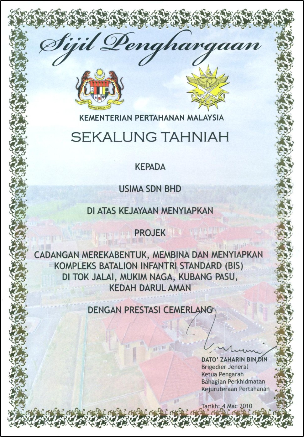 Majlis Anugerah Industri Pembinaan — Usima Sdn Bhd