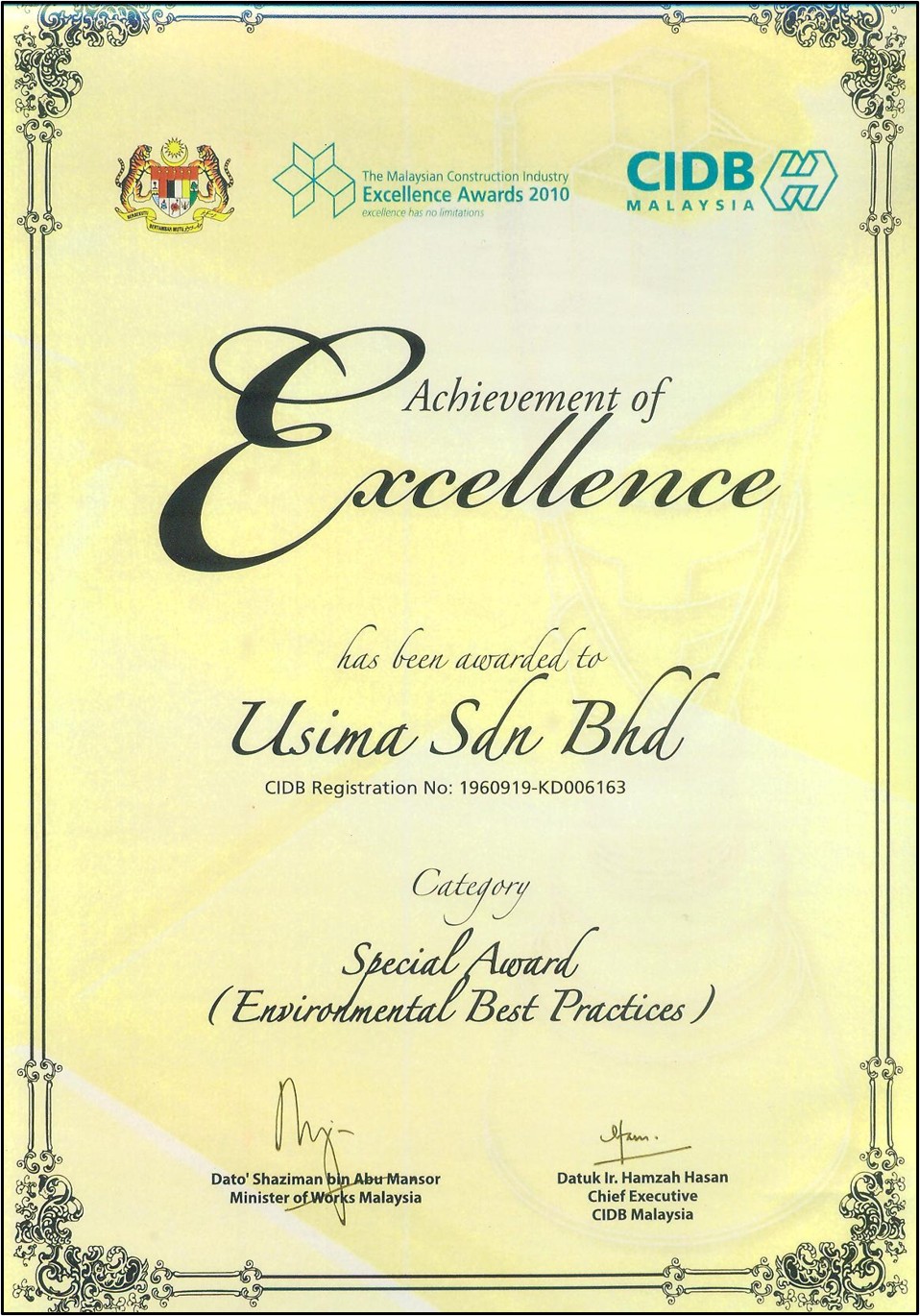 Sijil CIDB SCORE Bintang 4 — Penilaian 2022