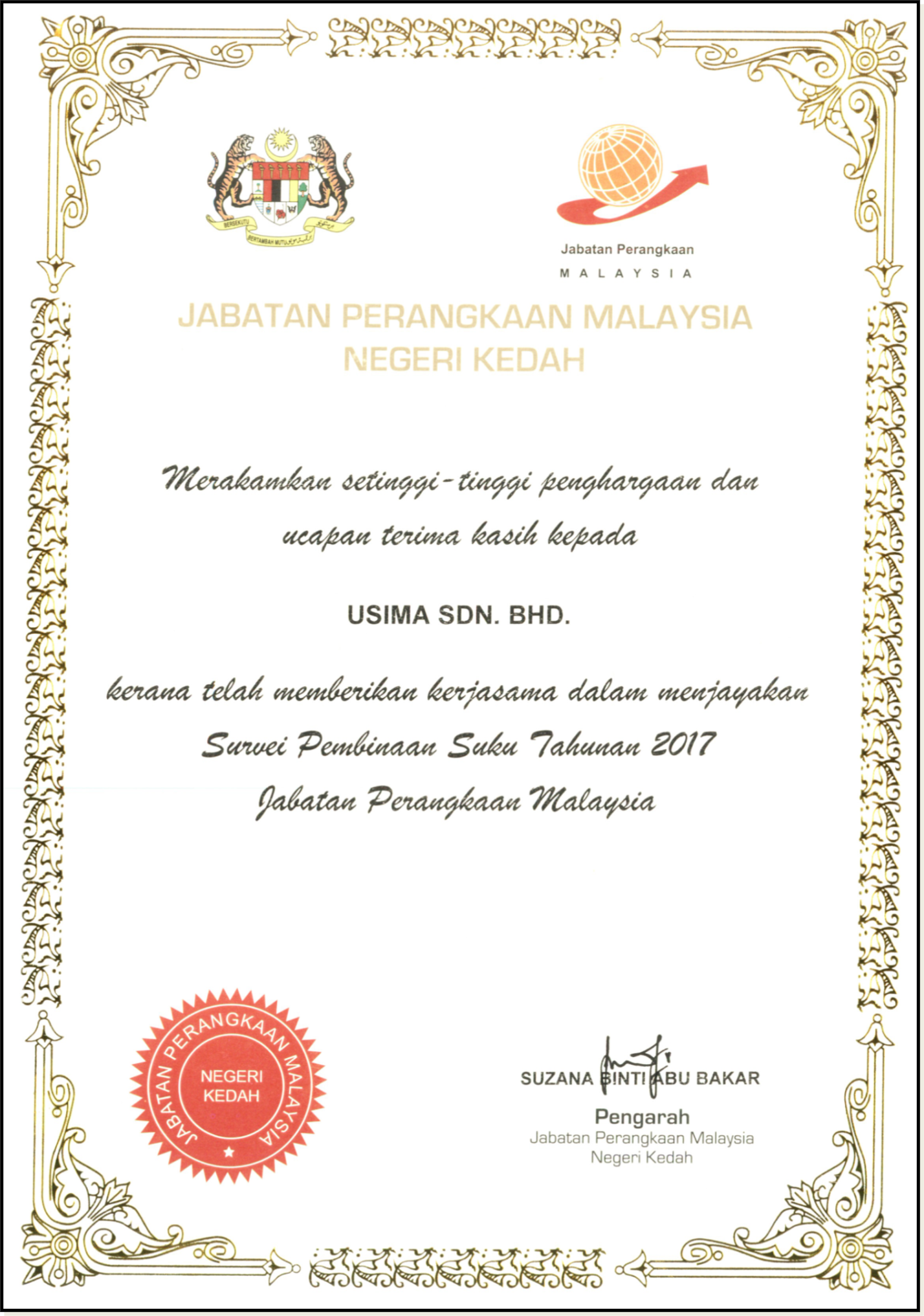 International Construction Award 2015 — Usima Sdn Bhd