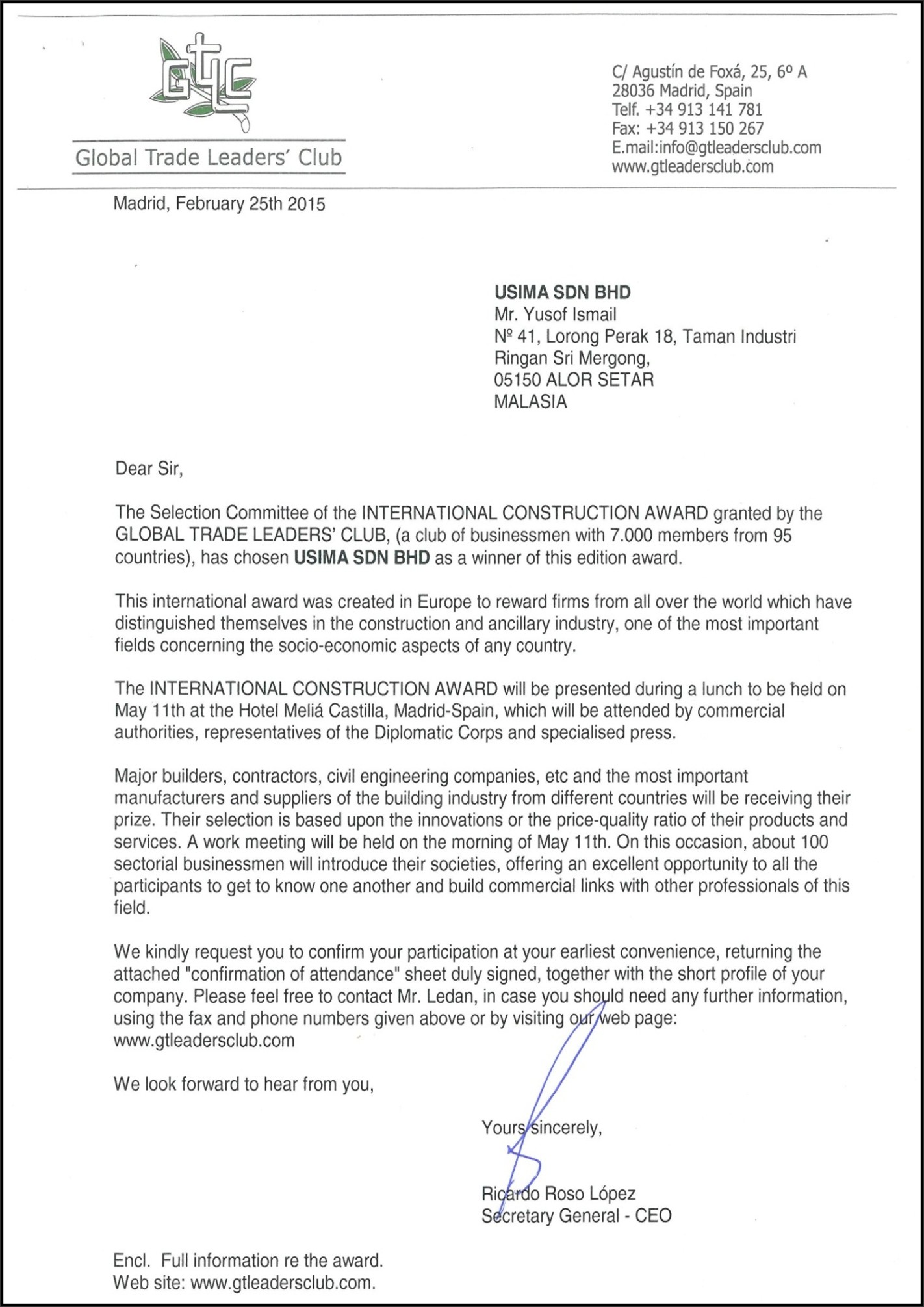 Penyerahan Sijil ISO 9001:2015 kepada Usima Sdn Bhd